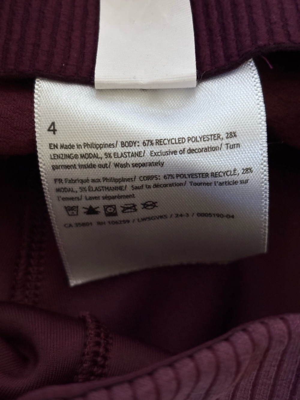 lululemon Ribbed Flare Leggings in Burgundy - Picture 8 of 13